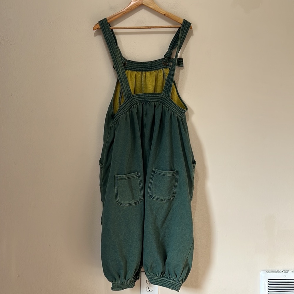 Monthorigin Oversized Green Bib Jean Y2K Overalls - Picture 3 of 9